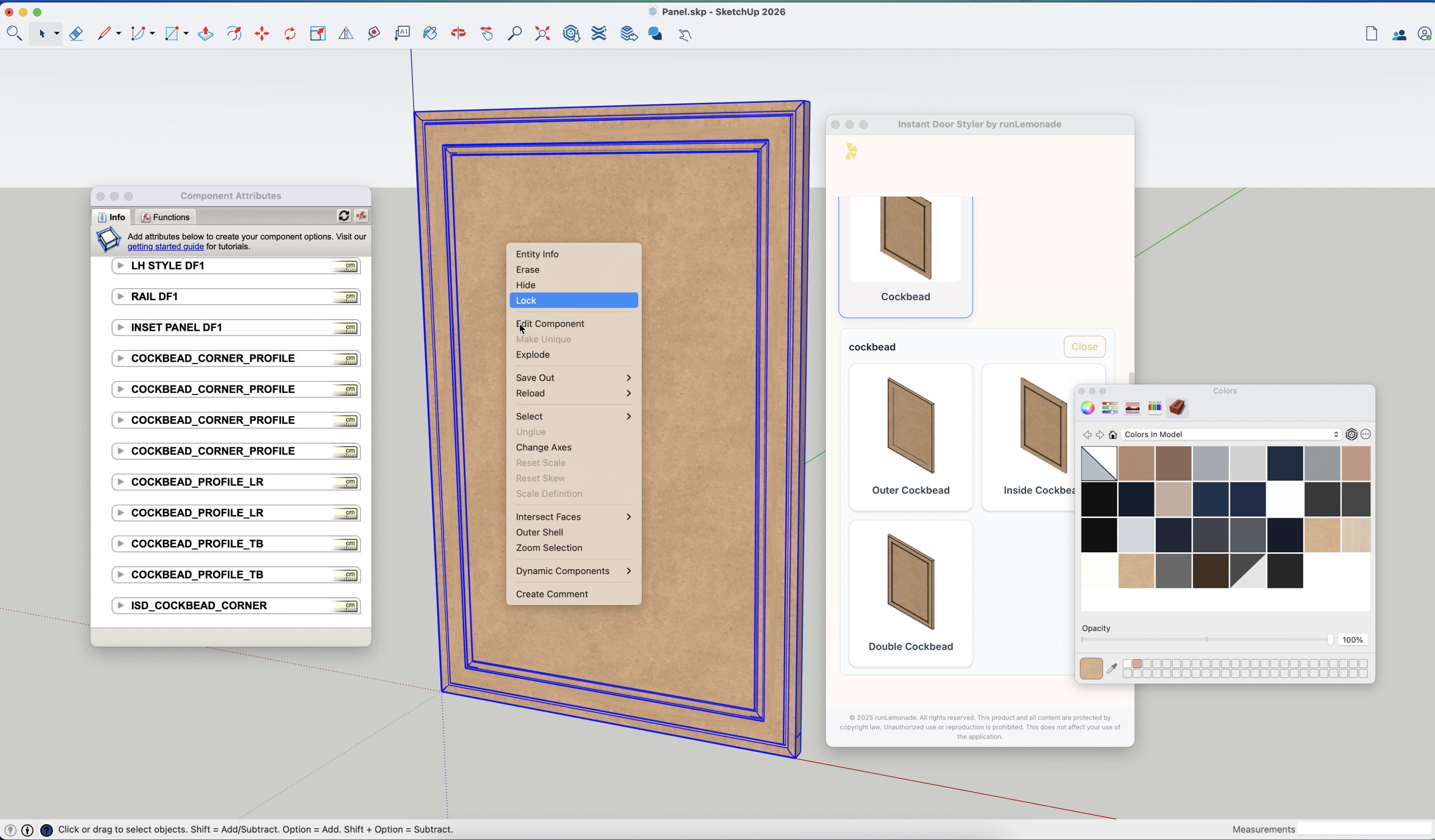 Instant Door Styler parameter controls